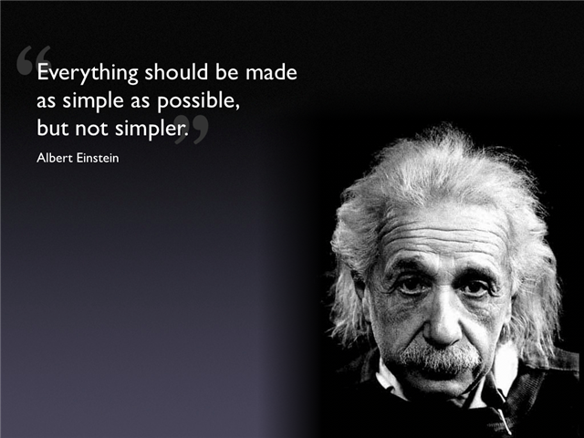 Image describes ideas should be made simple but not have a simple purpose, should have ridiculation